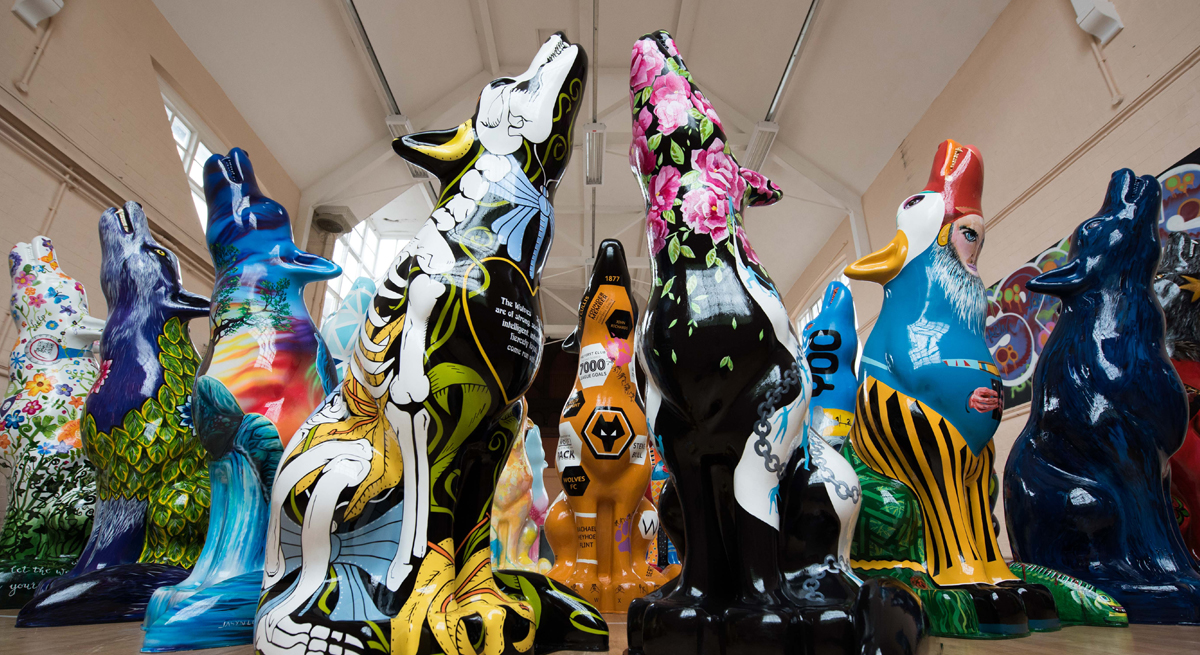 A pack of the Wolves in Wolves ready to prowl the city centre streets