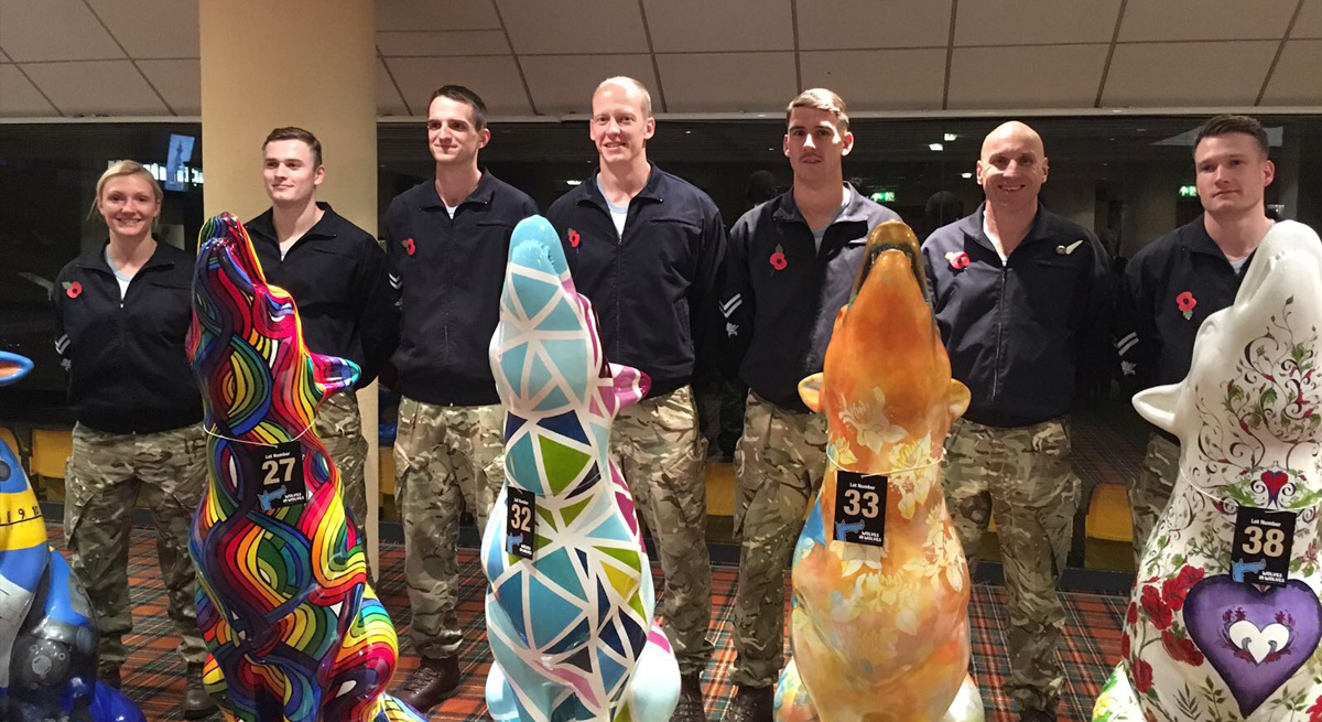 RAF Cosford crew with the wolves 